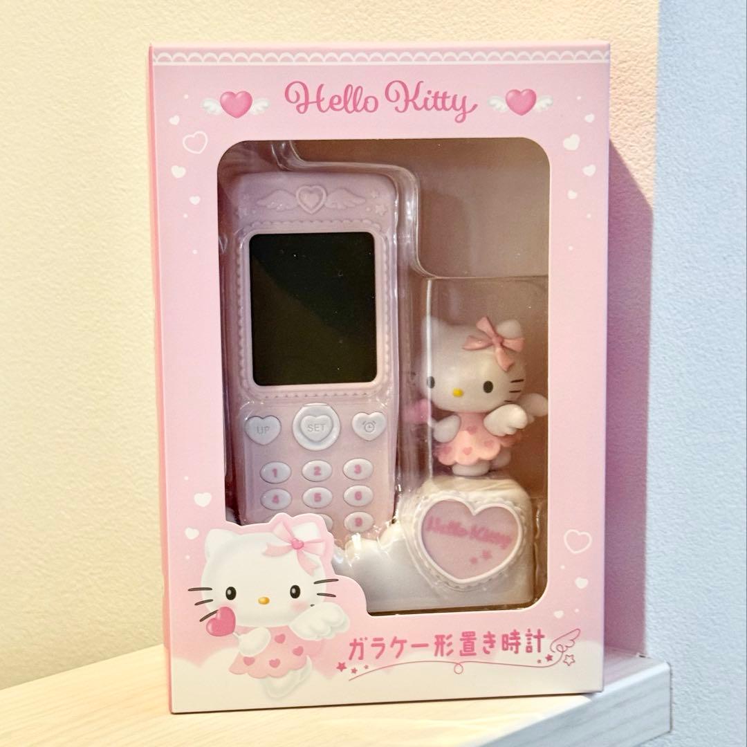 新品未開封品 サンリオ ガラケー形置き時計 ハローキティ キティ