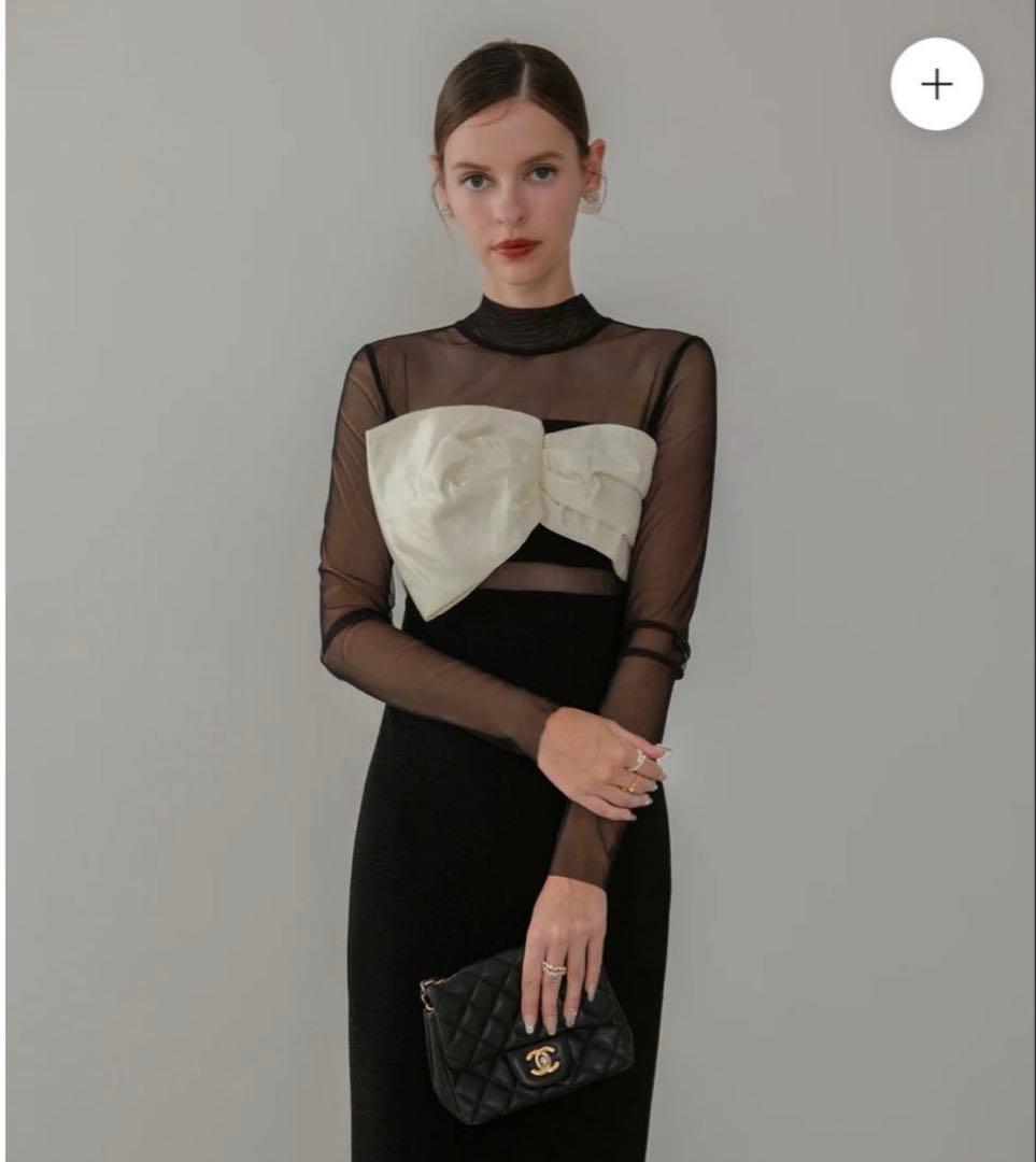 ※お値下げ可能※【LEJA】フロントツイストデザインシアースリットIラインドレス