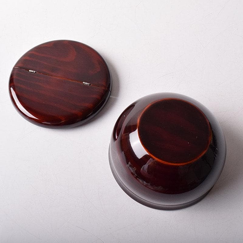 茶道具　塗師　安田春仁作　老松茶入　共箱　V　7893