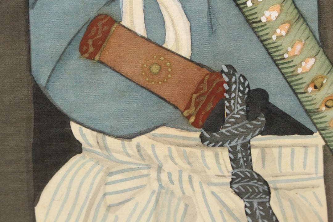 No5401 掛軸　公文菊仙　坂本龍馬像　画賛　絹本着色　合箱　肖像画　送料無料