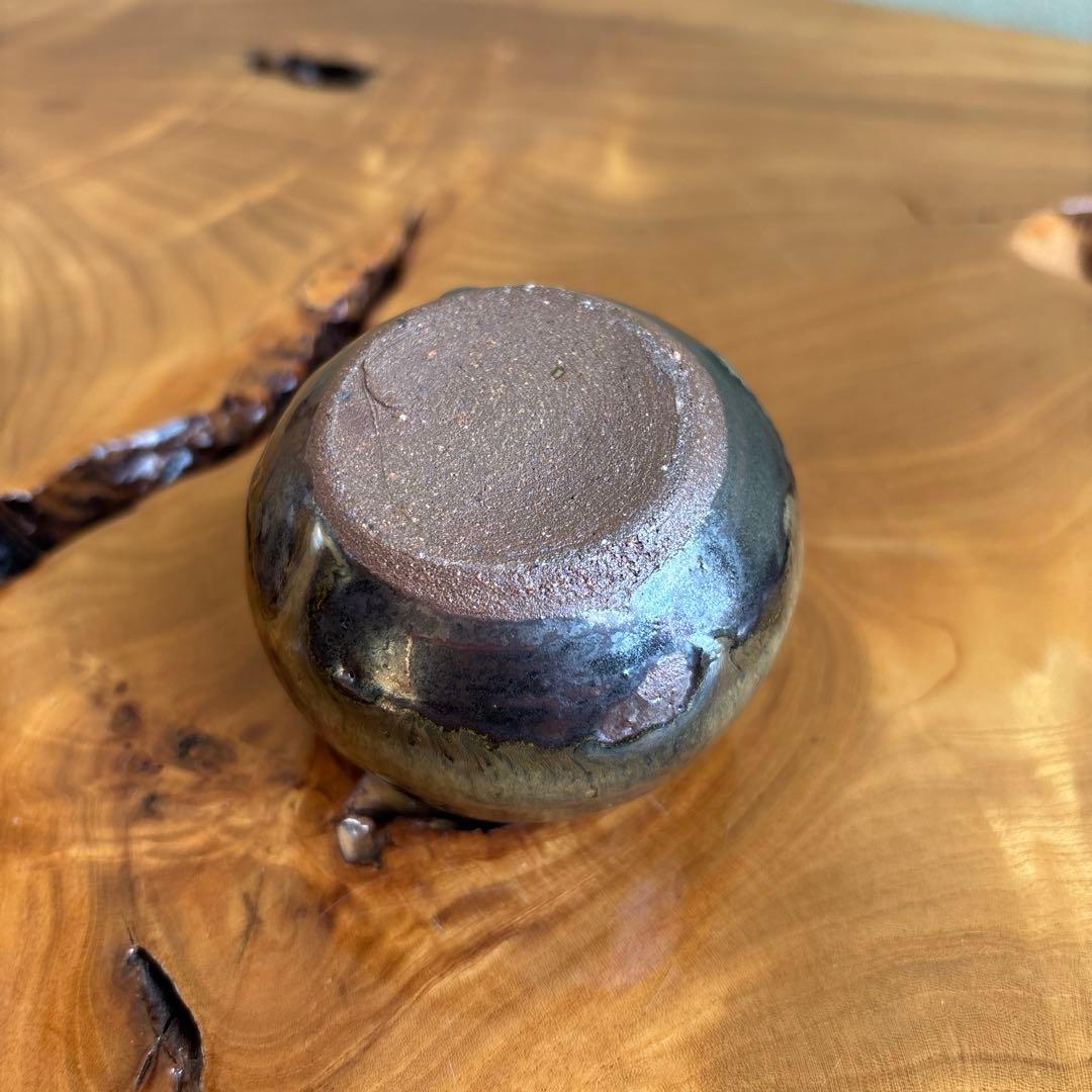 肥前黒牟田焼 丸田宣政作 茶入 茶道具 共箱