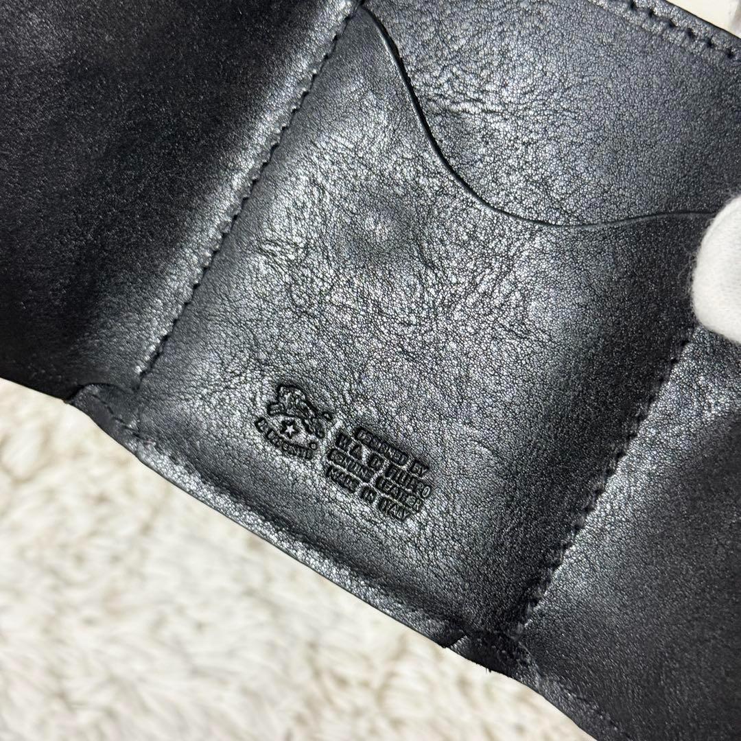 未使用✨IL BISONTE イルビゾンテ　トリフォルドウォレット　レザー　黒