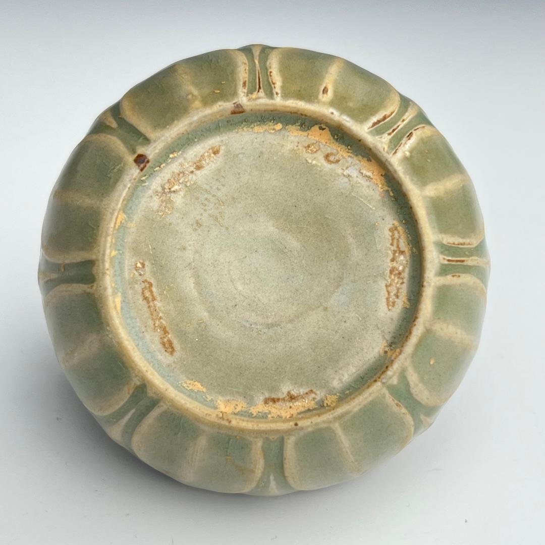 耀州窯 陰刻青磁蓋腕 合子 北宋時代 古玩 中国美術 唐物 擺件 311b