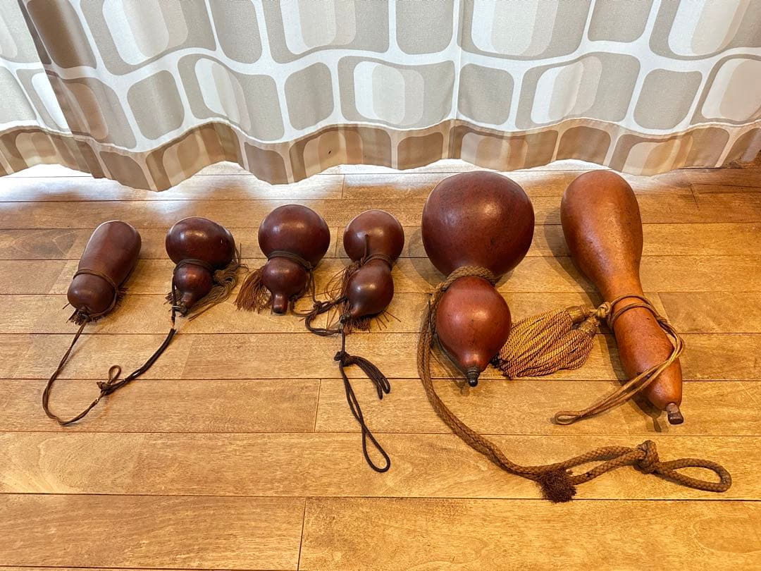 アジアンスタイル 木製装飾品 オーナメント オブジェ ひょうたん レトロ 骨董