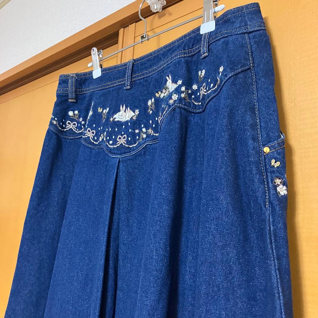 フランシュリッペ（大きいサイズ） ペッタリうさぎデニムスカート