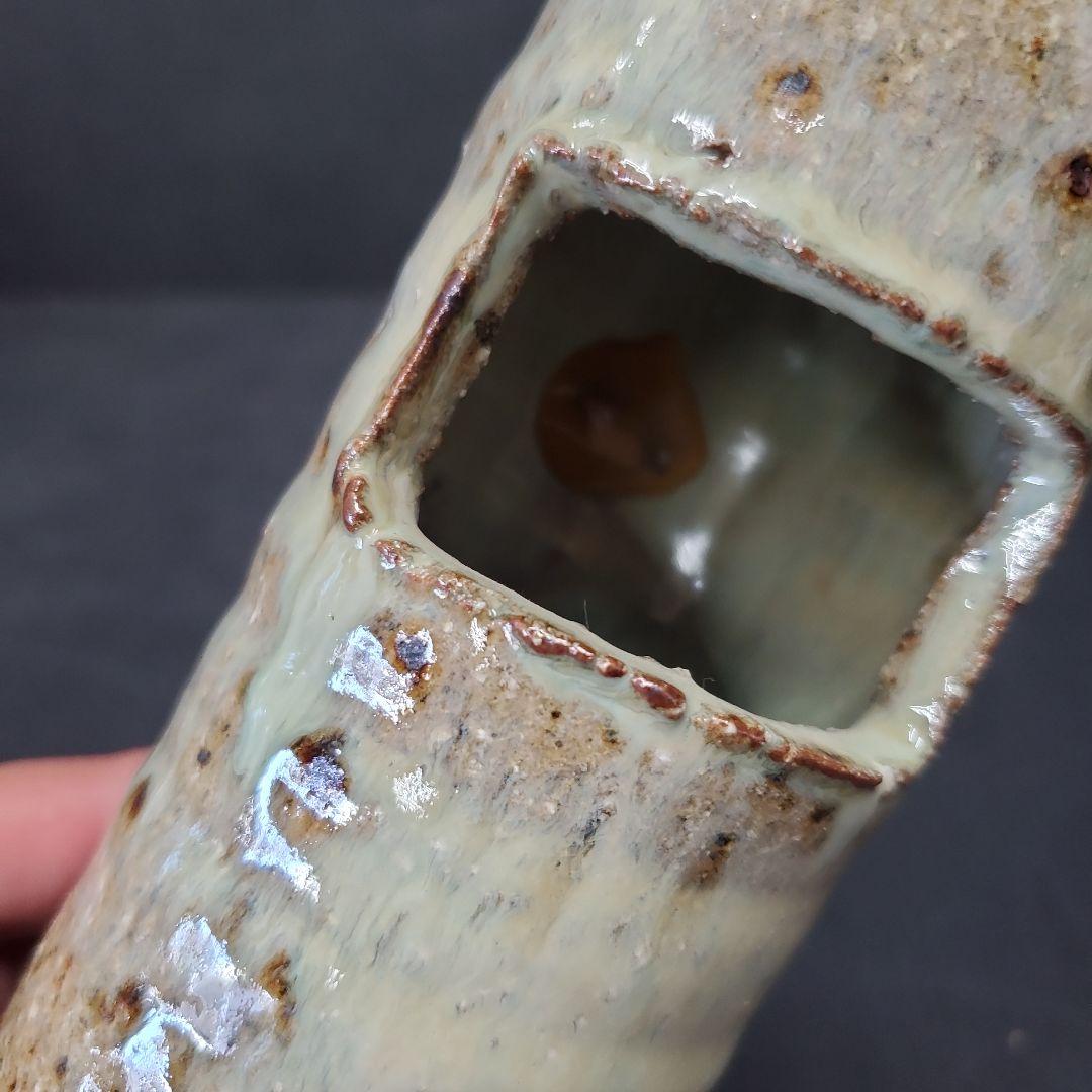 長森慶 筒形 掛花入 茶道具 華道具 花入 花生 花器 33