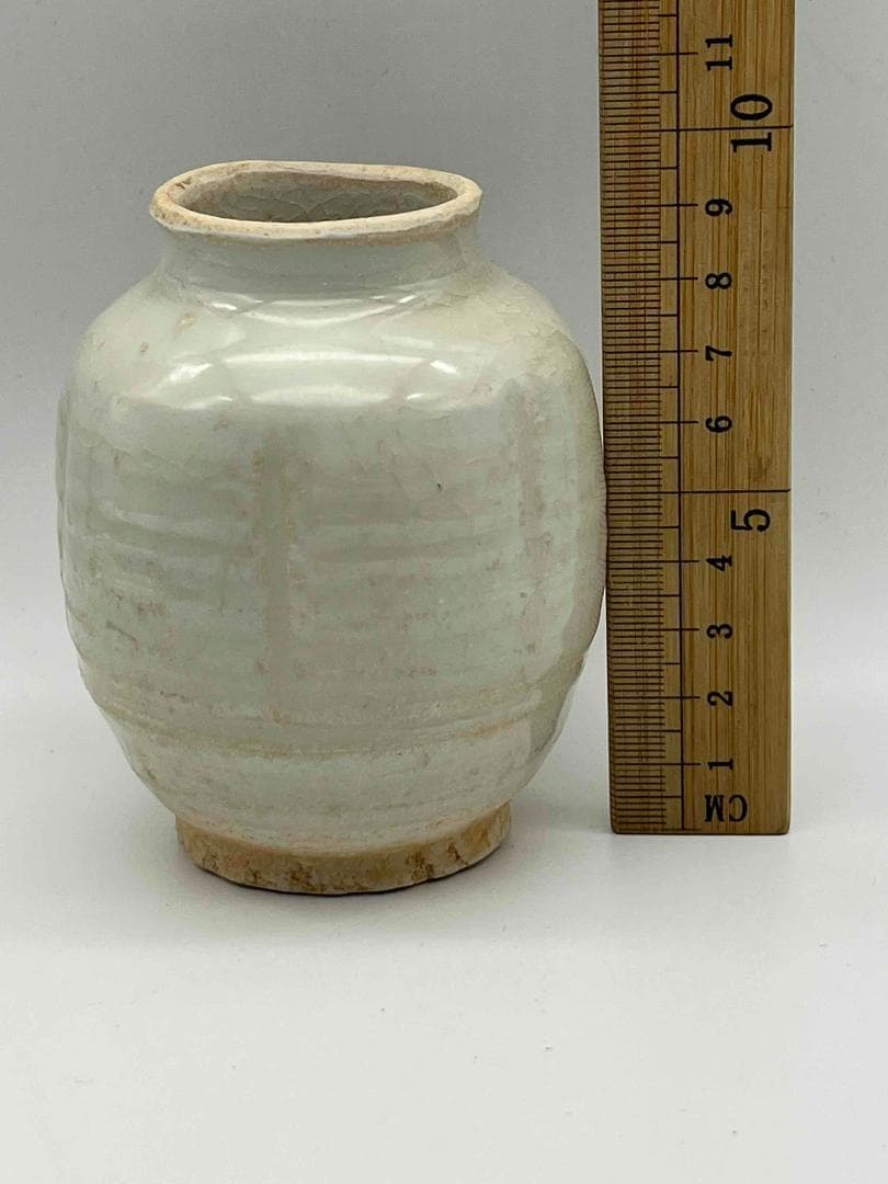 宋時代　定窯　白磁瓜形壺　青白磁 茶入　茶道具　水指　水差し(F-94)