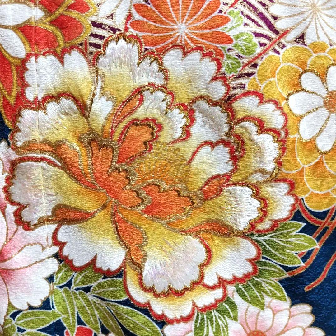 振袖フルセット(7点)・成人式・吉祥松竹梅・京都きもの友禅・刺繍・鹿の子柄