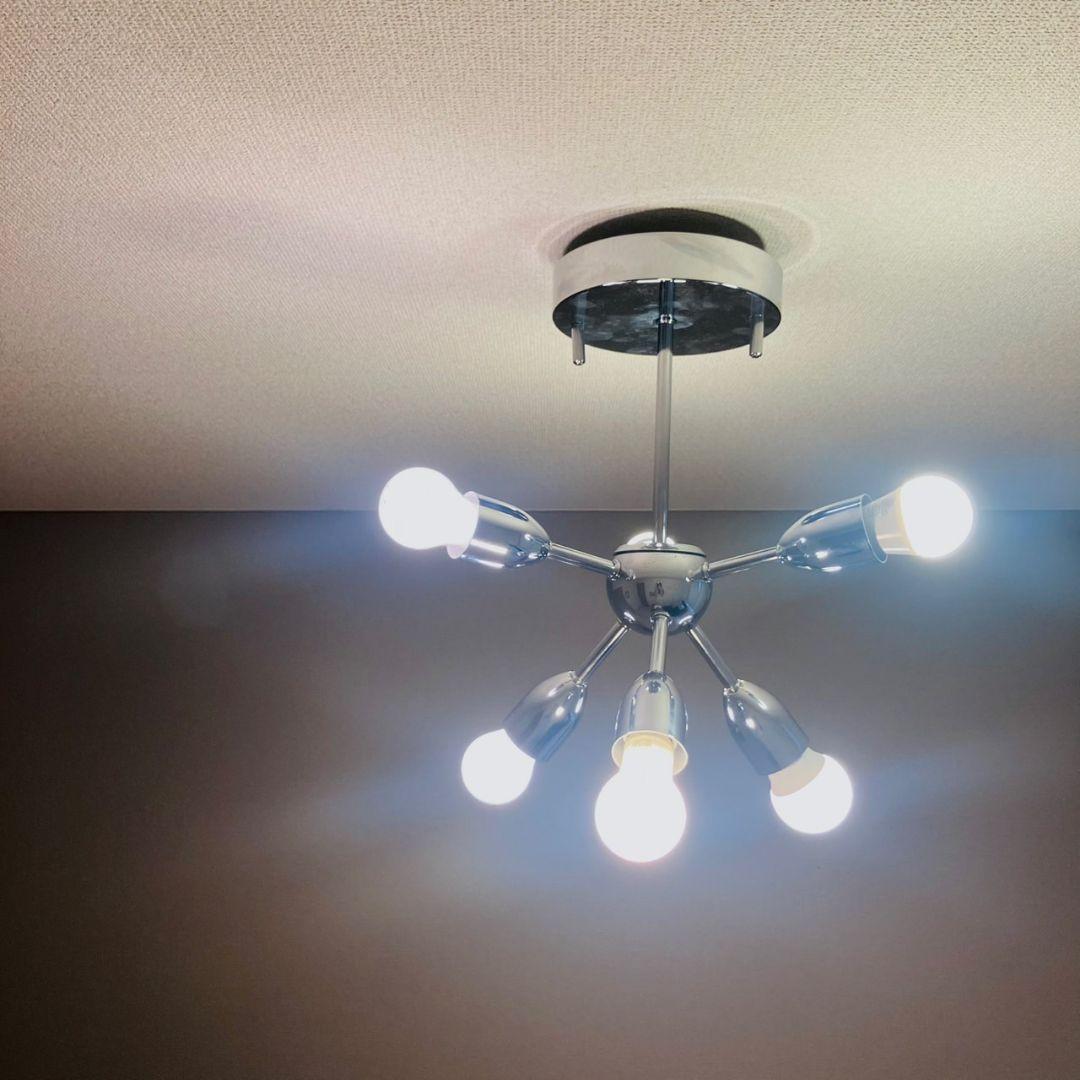 スプートニクランプ 6灯 クロームメタル