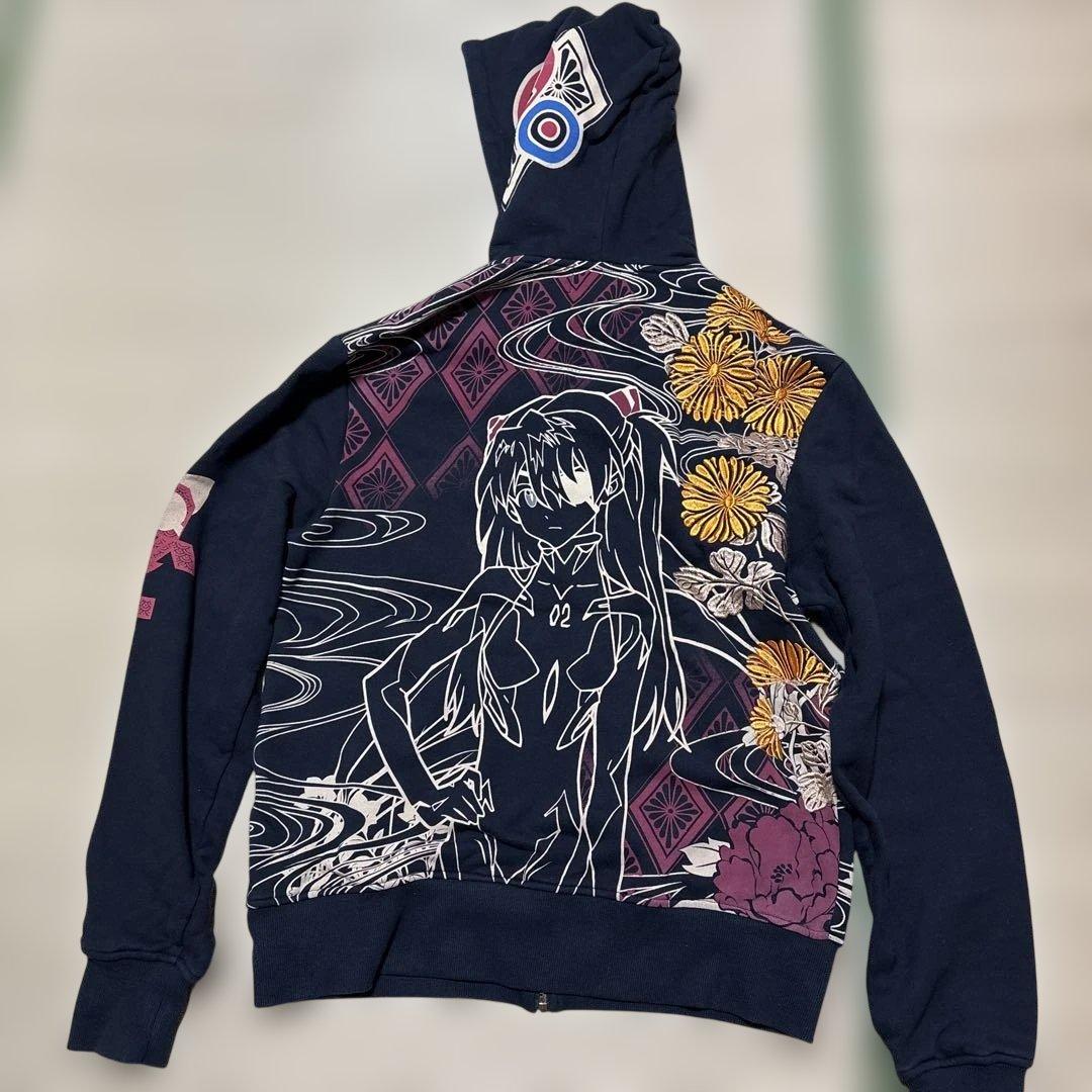 錦×エヴァンゲリオンコラボ 刺繍パーカー　アスカ　弐号機　エヴァ