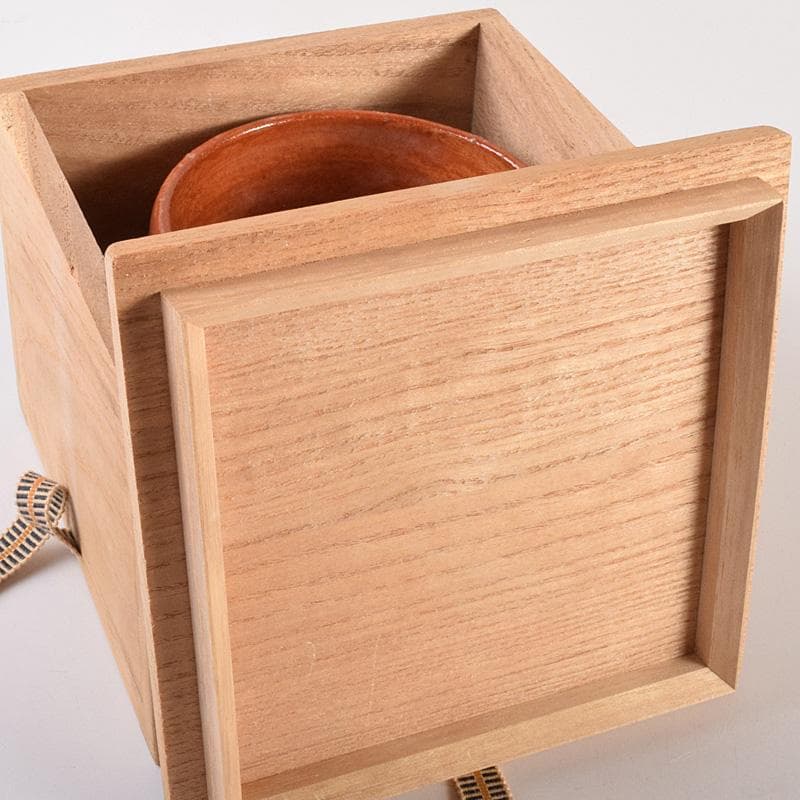 茶道具　楽吉左衛門　赤楽茶碗　時代箱付　V　R7596