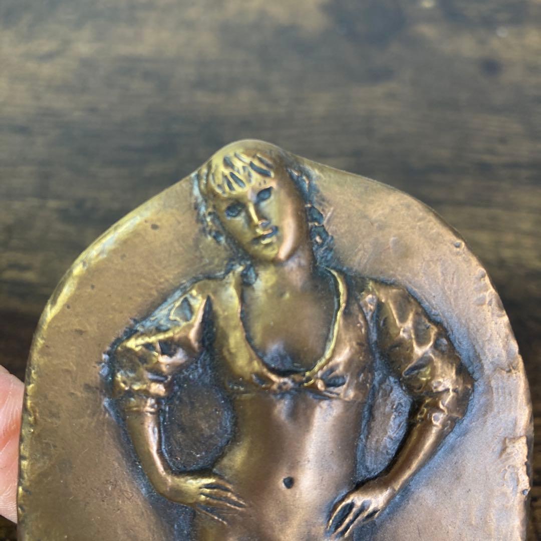 E-壁 【希少】佐藤忠良 ブロンズ 裸婦像レリーフ「わかば」東北電力創立50周年