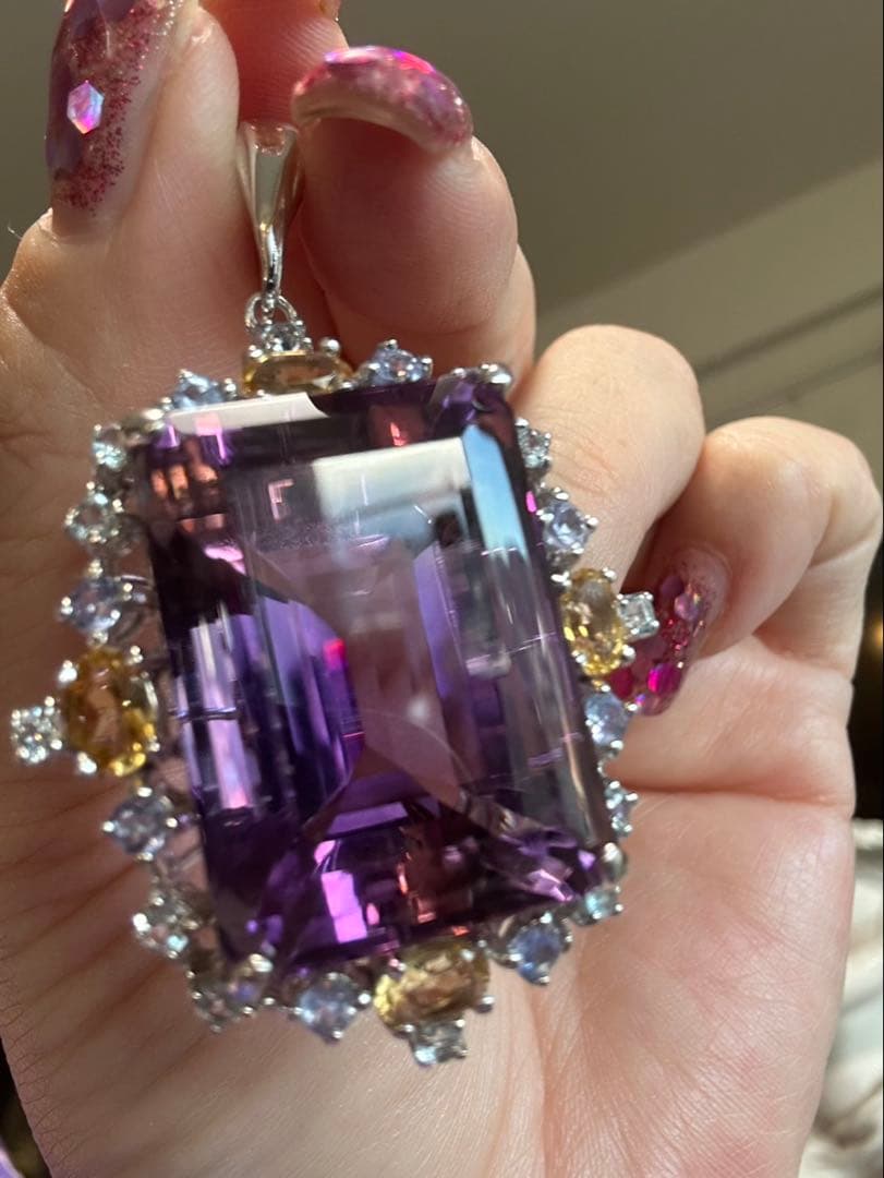 コスメラルダ❣️お取り置き アメシスト&ラベンダークオーツリング