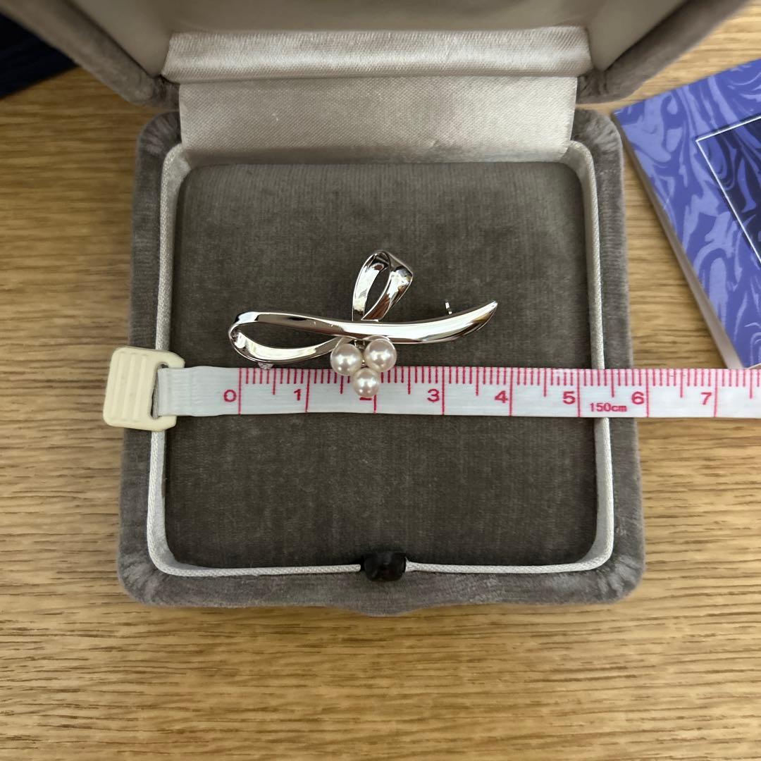 MIKIMOTO ミキモト　真珠　ベビーパール　ブローチ シルバー 3珠