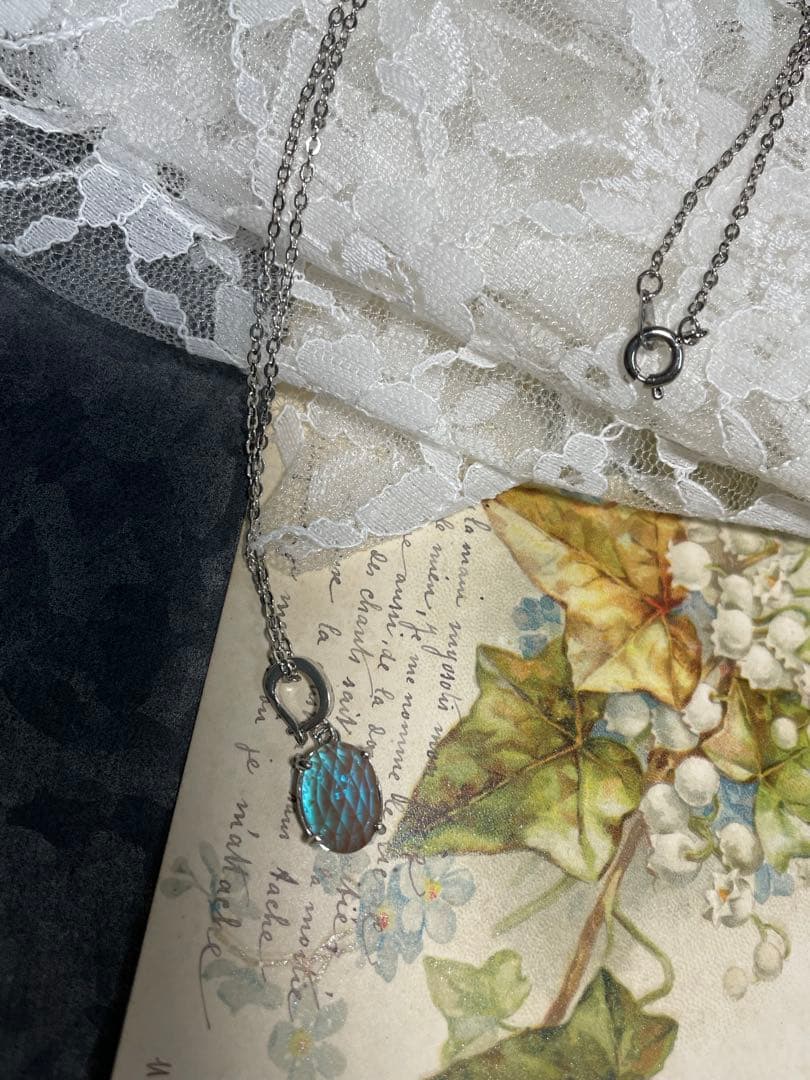 【saphiret】オーバルローズカットサフィレット　ネックレス