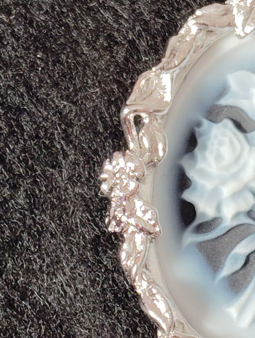 STEPHAN　カメオ　花　ブローチ　ネックレス　ペンダント　2WAY　チャーム