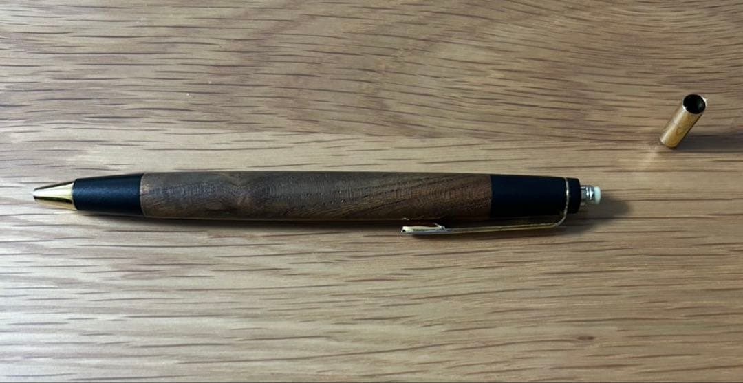 ⚠️kindnessさま専用⚠️ 野原工芸旧型　シャーペン　欅　ゴールド金具