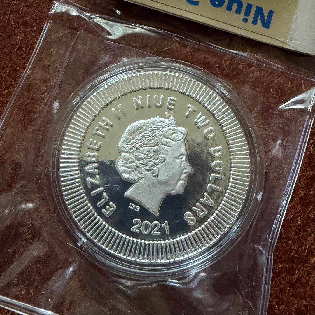 レア☆2021年 ニウエ $2 アテネ フクロウ 1oz 純銀 銀貨 