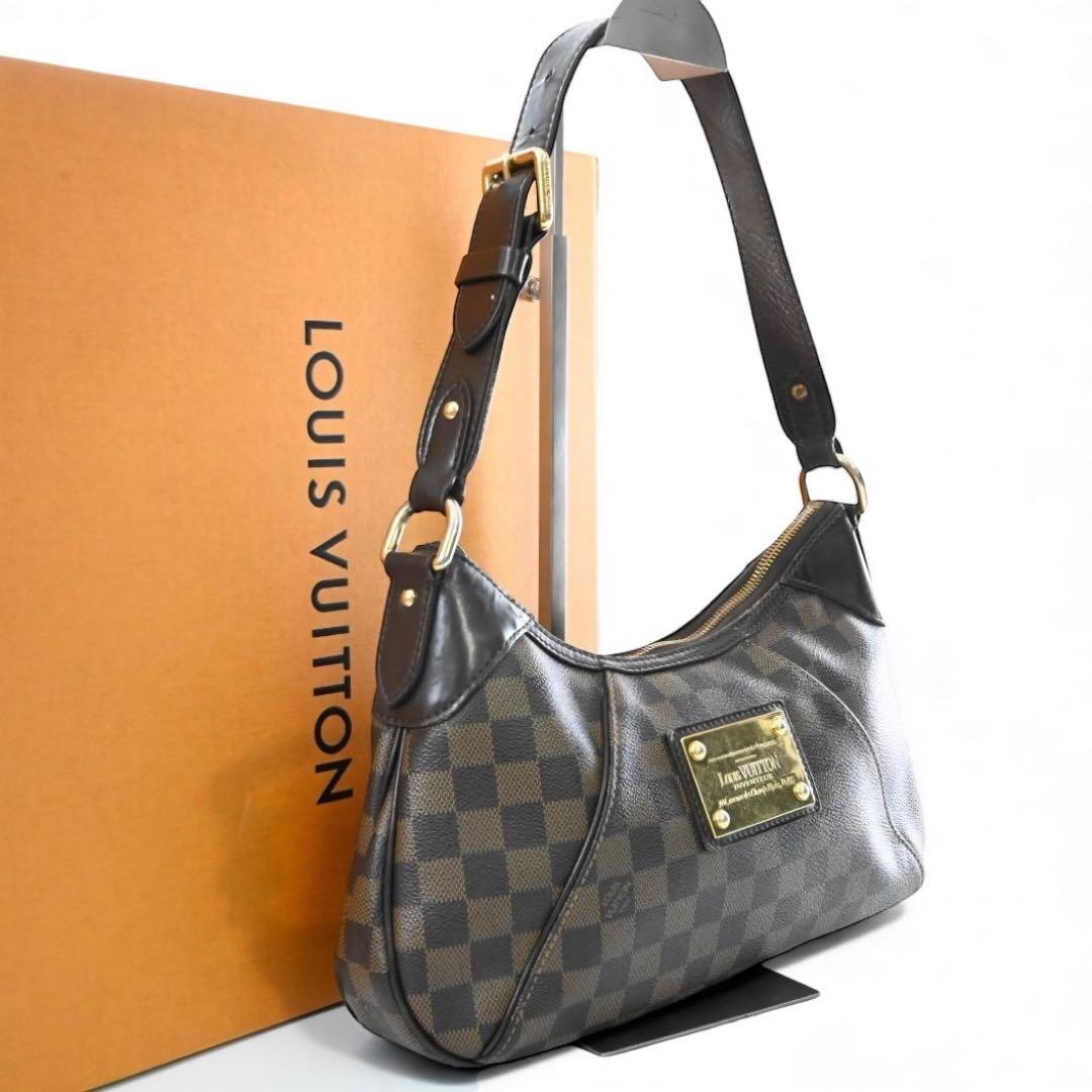 【美品】ルイヴィトン　テムズPM ショルダーバッグ　　　ブラウン　レザー