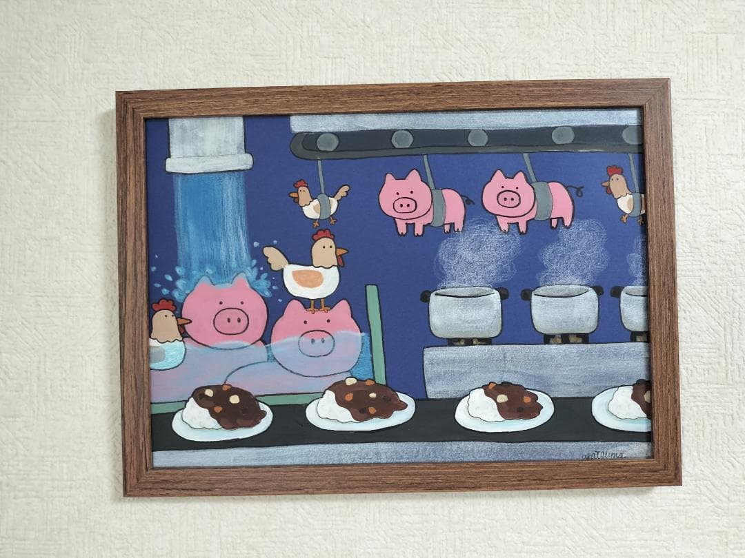 「残酷なかわいい工場2」アクリル画