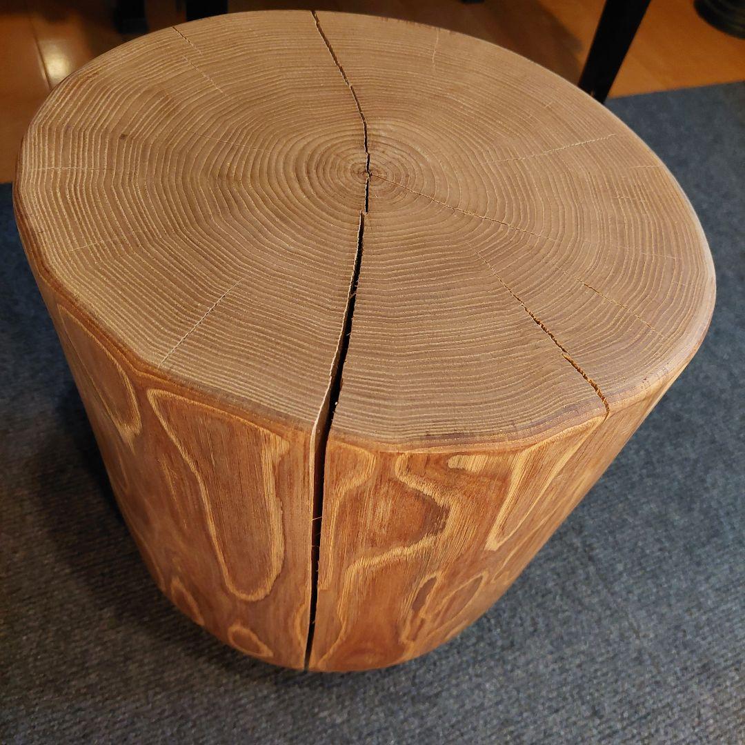 k098　栗 天然木 切り株 丸太 椅子 スツール テーブル 高さ約33㎝