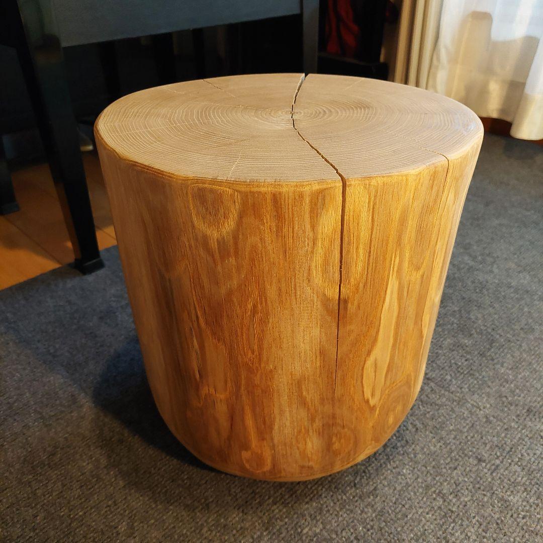 k098　栗 天然木 切り株 丸太 椅子 スツール テーブル 高さ約33㎝