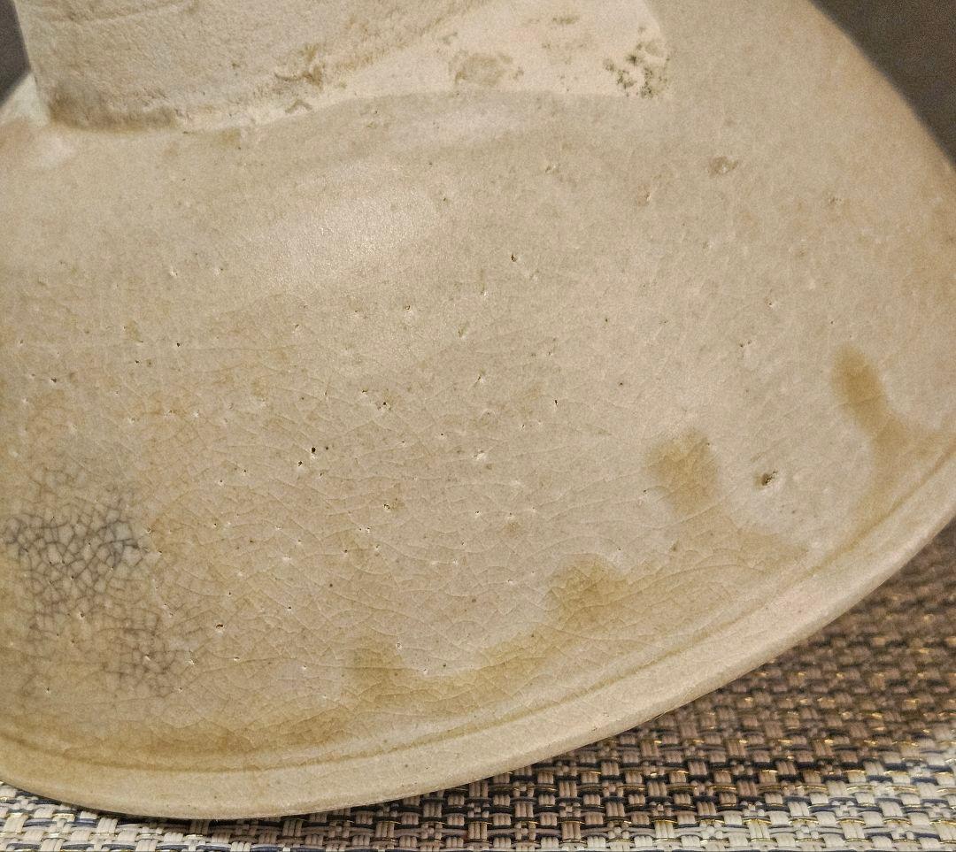 李氏朝鮮時代　李朝白磁　径約15.6cm碗　 茶碗　菓子鉢　茶道具　韓国古陶磁器