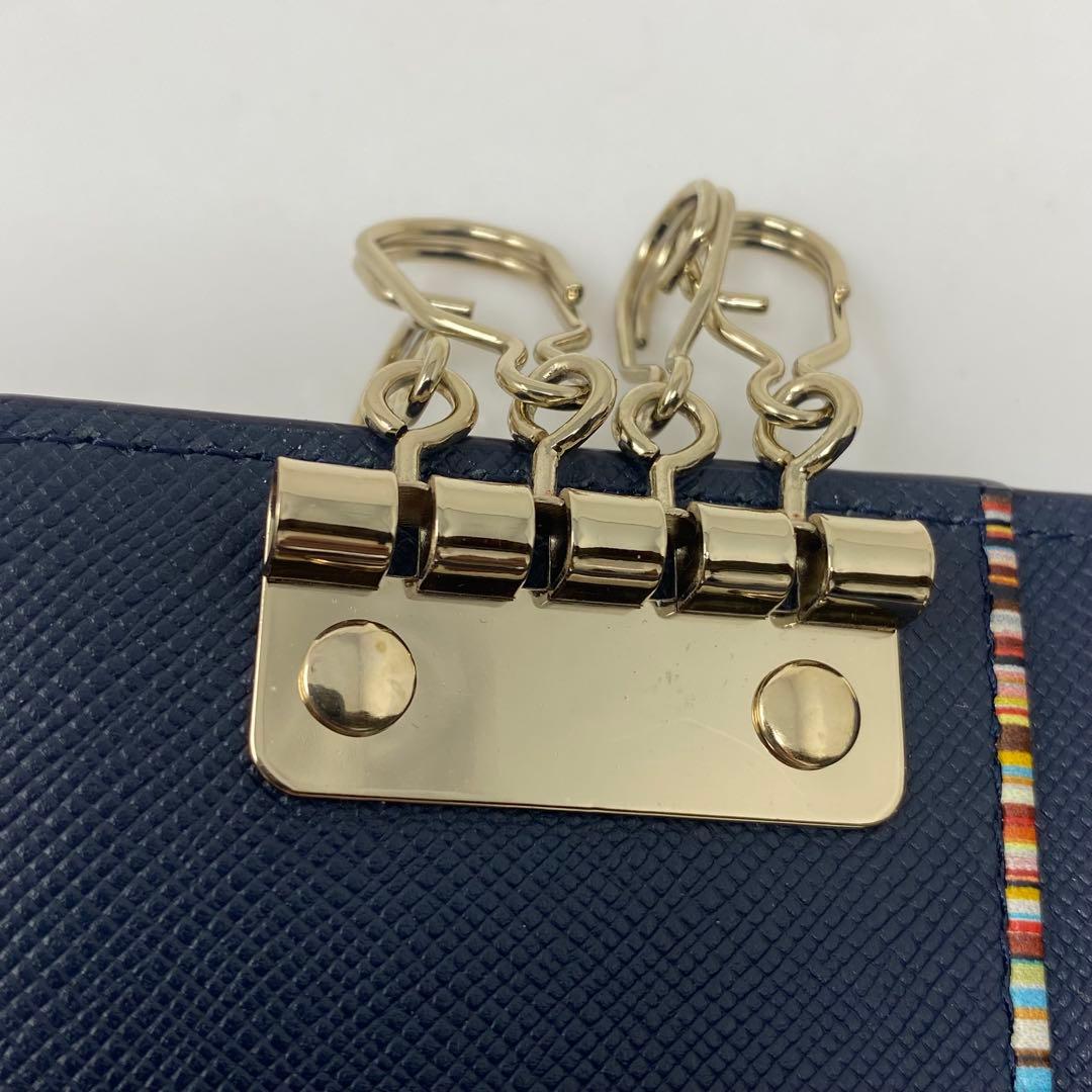 Paul Smith ケース キーケース ジップストローグレイン ネイビー