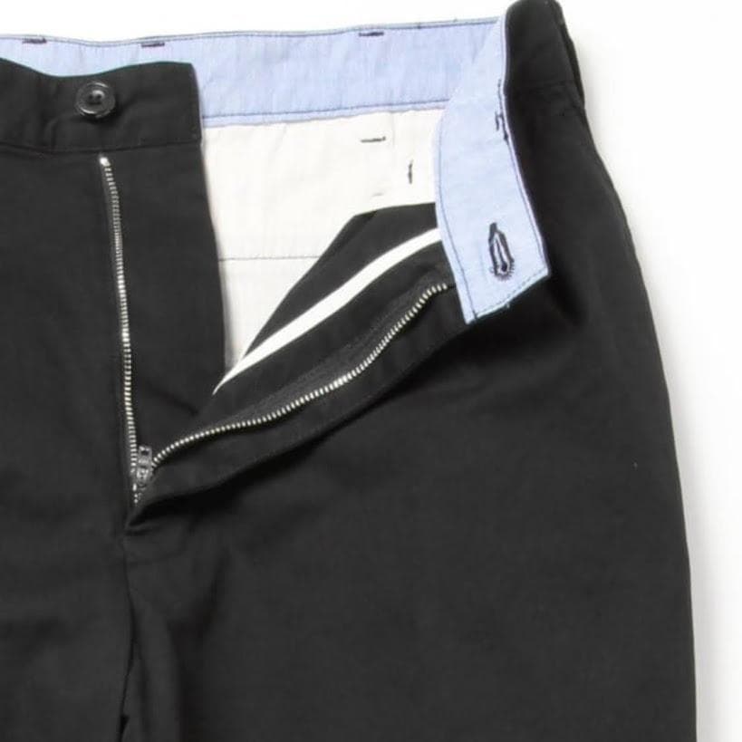 S ブラック ビームスプラス 2タック ワイド チノ BEAMS PLUS