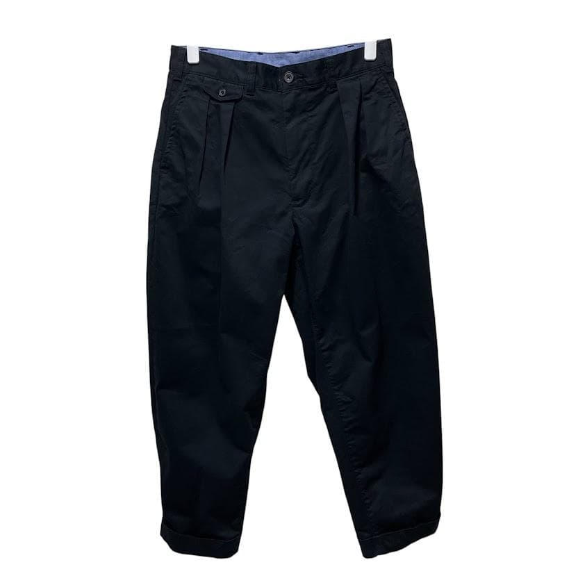 S ブラック ビームスプラス 2タック ワイド チノ BEAMS PLUS