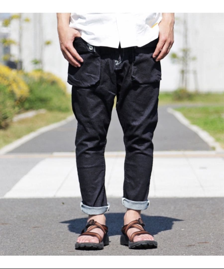 超美品 NATAL DESIGN G55サルエルフラップデニムパンツ