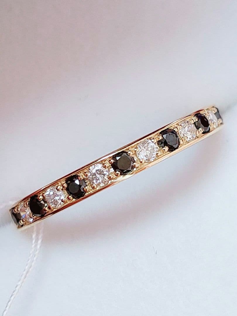 新作 未使用品 k18 天然ダイヤモンド ブラックダイヤモンド リング