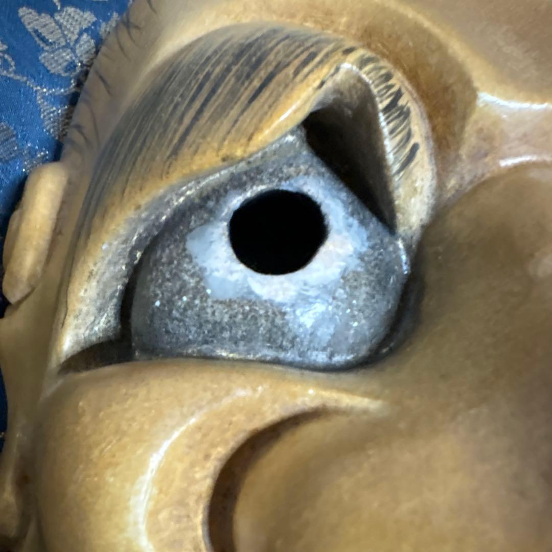 お面　能面　男　武悪面　真一郎作　伝統工芸　神楽面　壁掛け　置物　狂言面