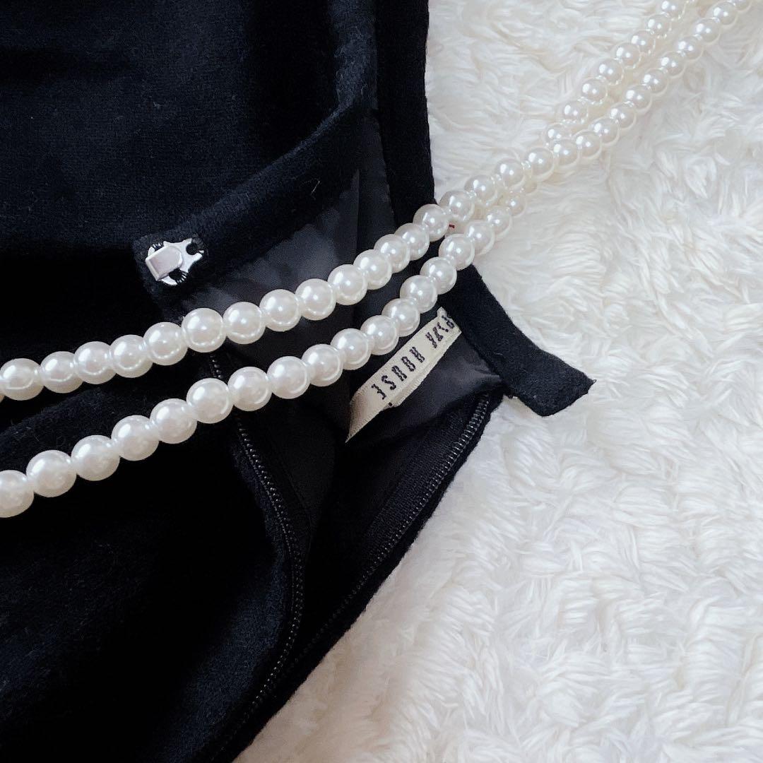 PINKHOUCE ピンクハウス ピコフリル フレアスカート 黒