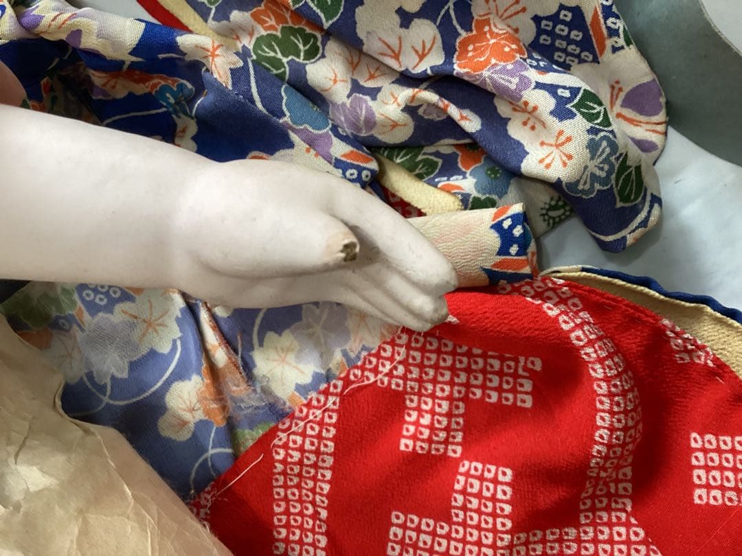 市松人形　人形師　伊藤直島作　昭和レトロ　抱き人形　吹子付き　ガラス眼　人毛