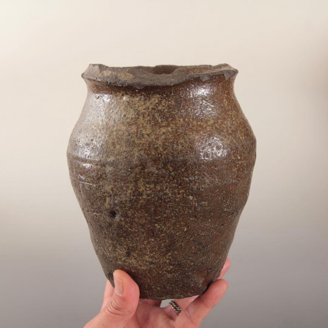 常滑焼 壺 下駄底 窯印 希少サイズ 室町〜桃山 常滑壺 古美術 古道具