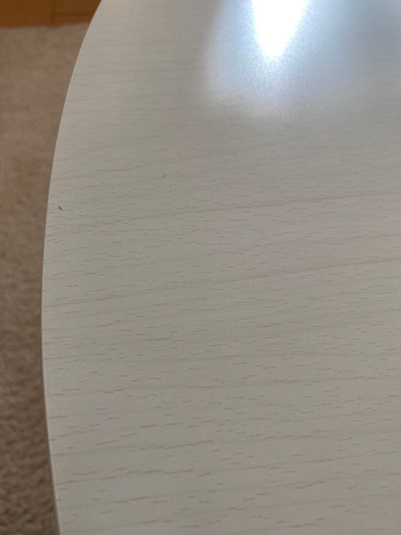 ホワイト楕円形　木製テーブル　こたつ