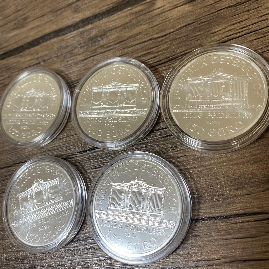純銀　1オンス 5枚セット 2024 オーストリア　ウィーン・フィルハーモニー