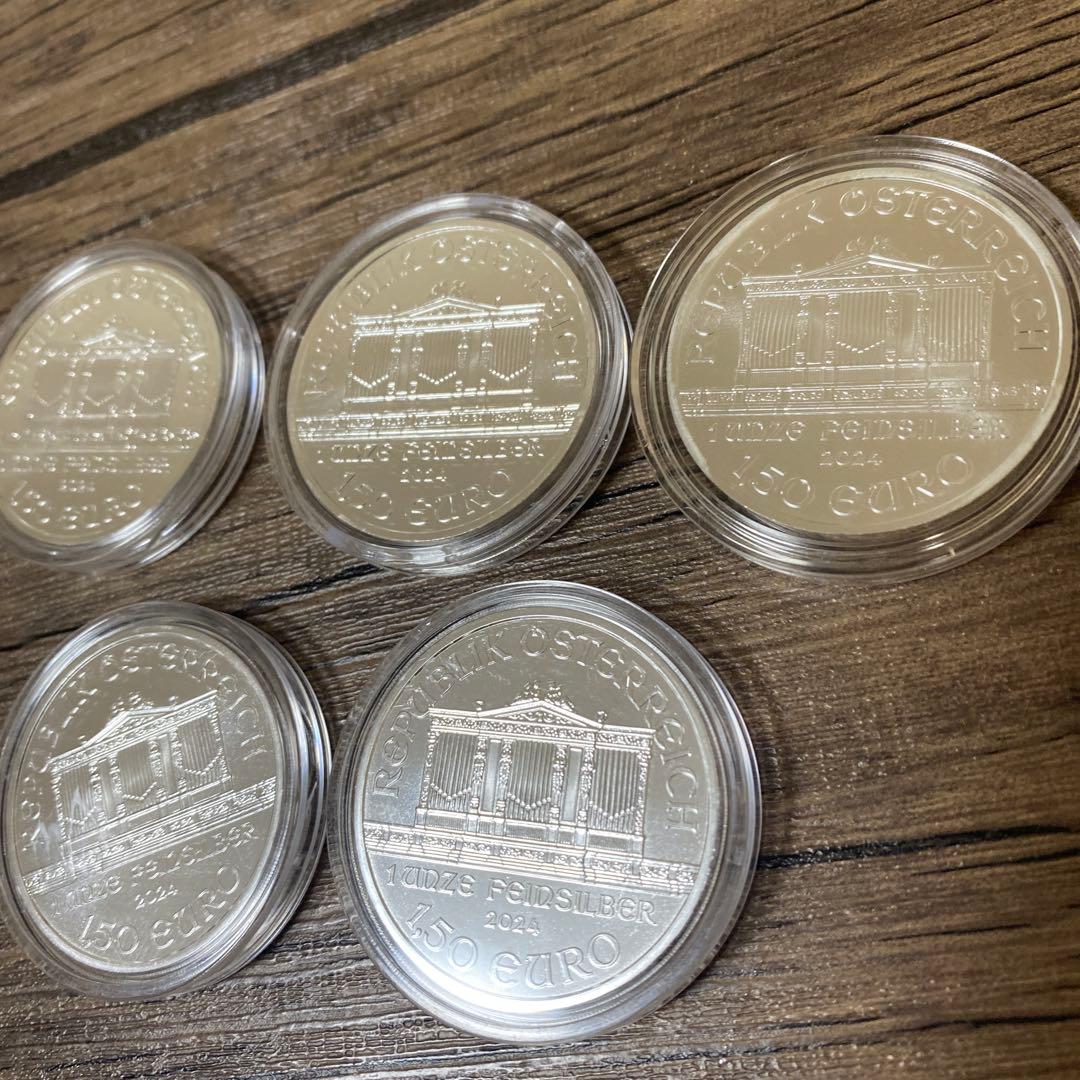純銀　1オンス 5枚セット 2024 オーストリア　ウィーン・フィルハーモニー