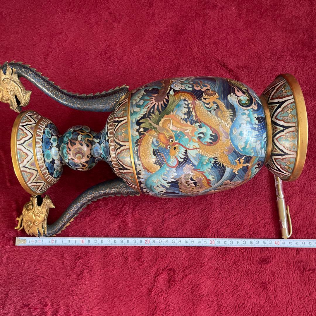 双龍、飛虎➖法蜋彩絵花瓶