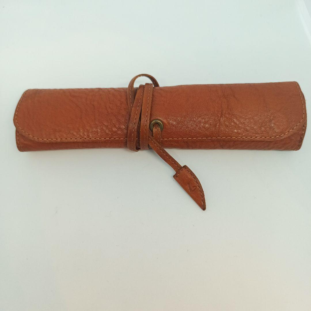 土屋鞄トーンオイルヌメロールペンケース　ブラウン