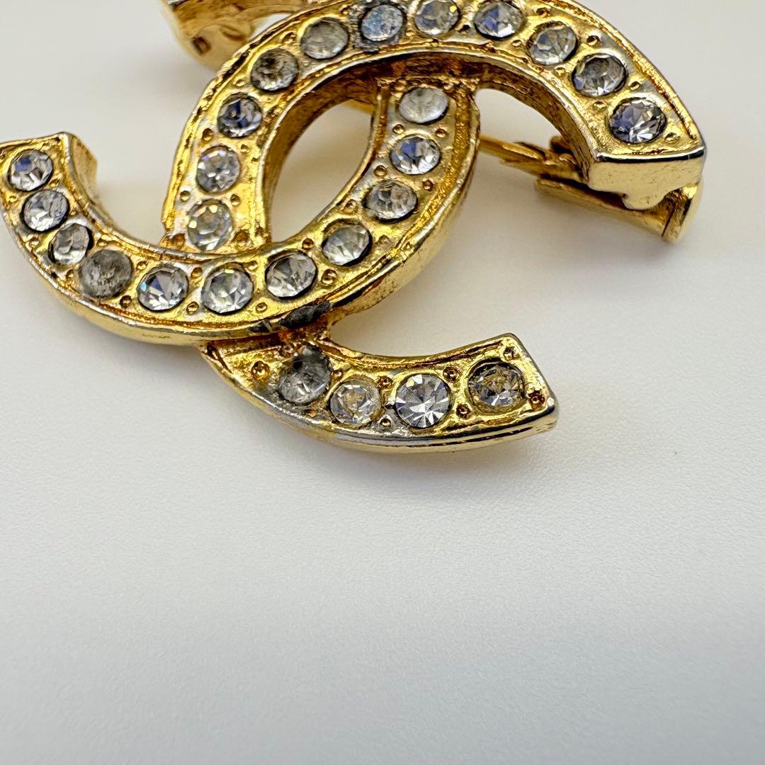 CHANEL シャネル ブローチ ココマーク ラインストーン ヴィンテージ