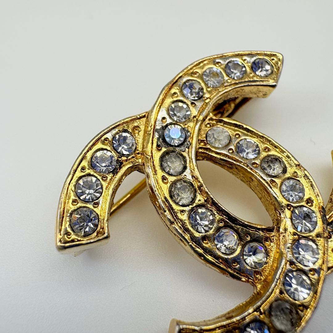 CHANEL シャネル ブローチ ココマーク ラインストーン ヴィンテージ