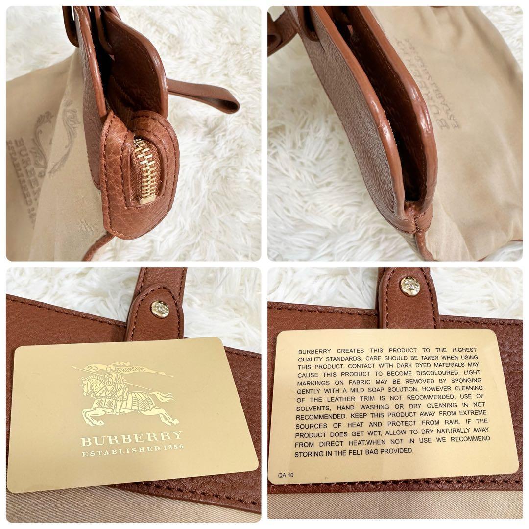 BURBERRY バーバリー トートバッグ ノバチェック ロゴ刺繍 保存袋付き