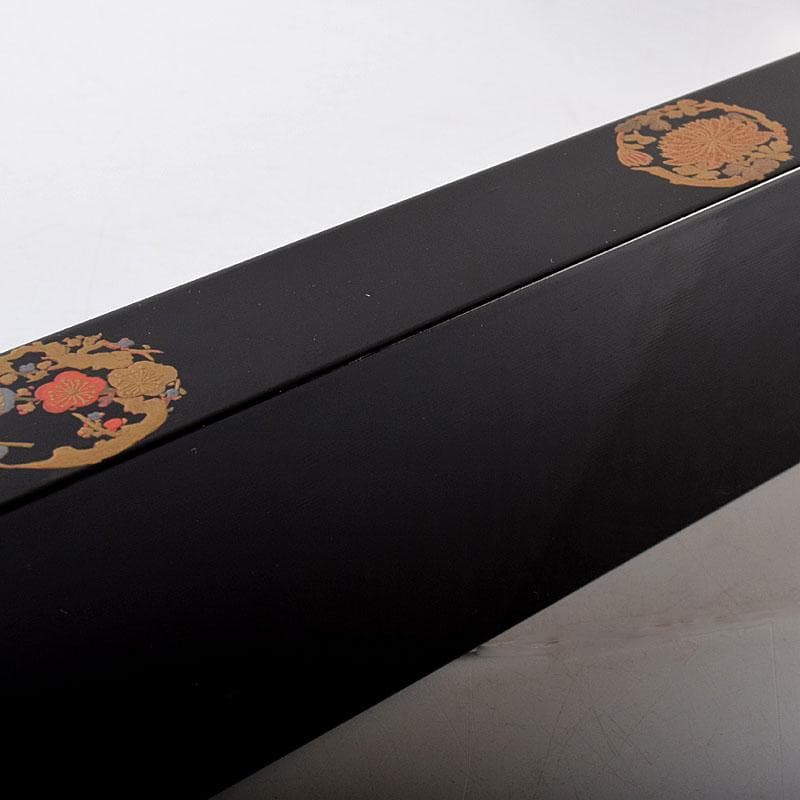 茶道具　輪島塗　北浜宗真作　四君子蒔絵　炉縁　共箱　8216C