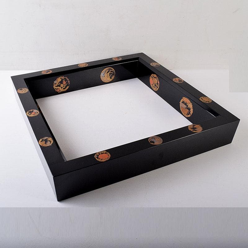 茶道具　輪島塗　北浜宗真作　四君子蒔絵　炉縁　共箱　8216C