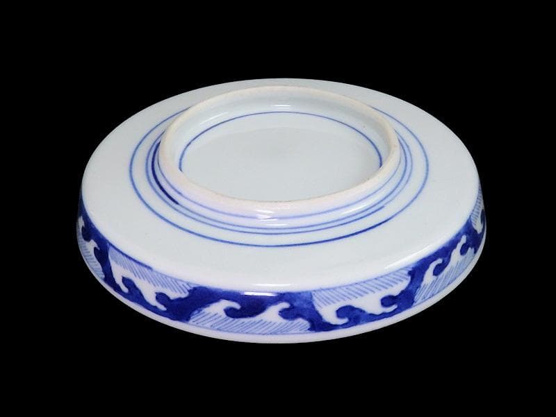 大聖寺伊万里　金襴手　寿に花　牡丹の図　縁高４寸皿　３枚　143AS-CUu