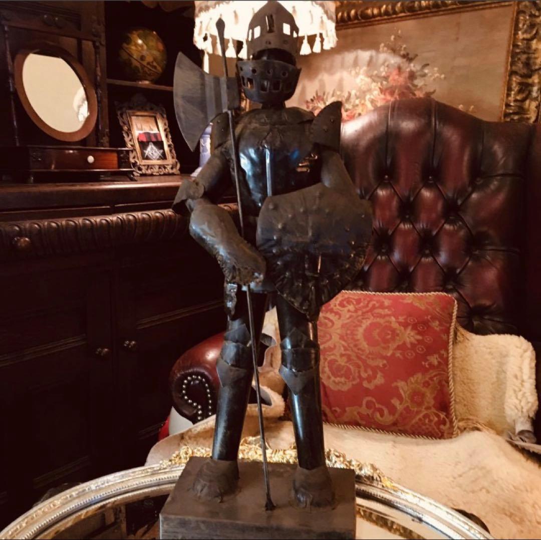 湯布院アンティーク ヨーロピアンアイアン 置物 騎士 ナイト レトロ ビンテージ