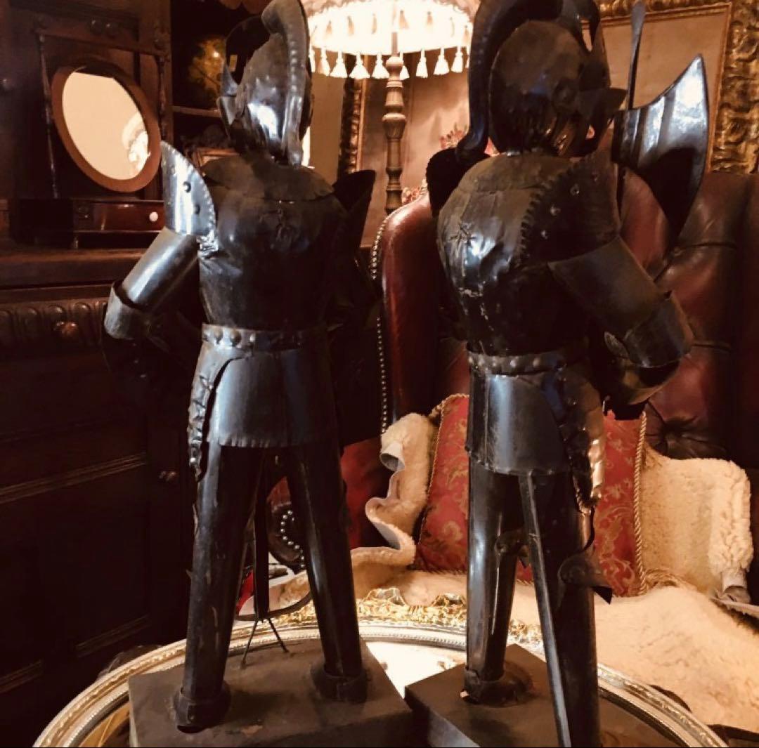 湯布院アンティーク ヨーロピアンアイアン 置物 騎士 ナイト レトロ ビンテージ