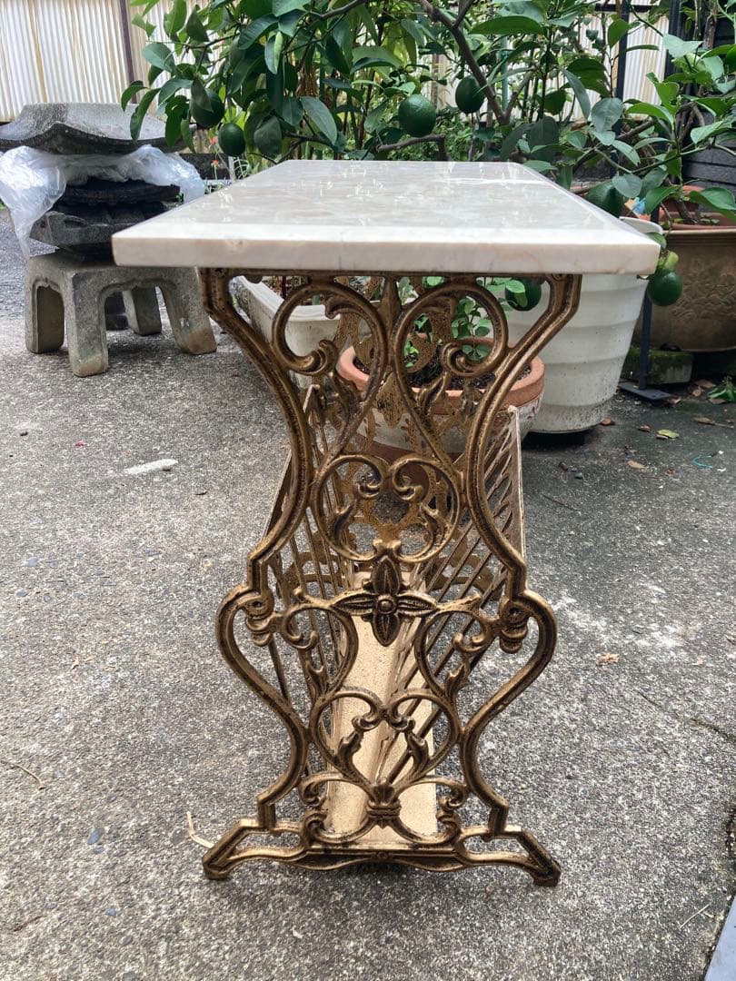 大理石天板　サイドテーブル　高級家具